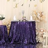 Eternal Beauty Sequin Tablecloth,Sparkly Table Cloth for Wedding Party, Christmas Decorations Round...