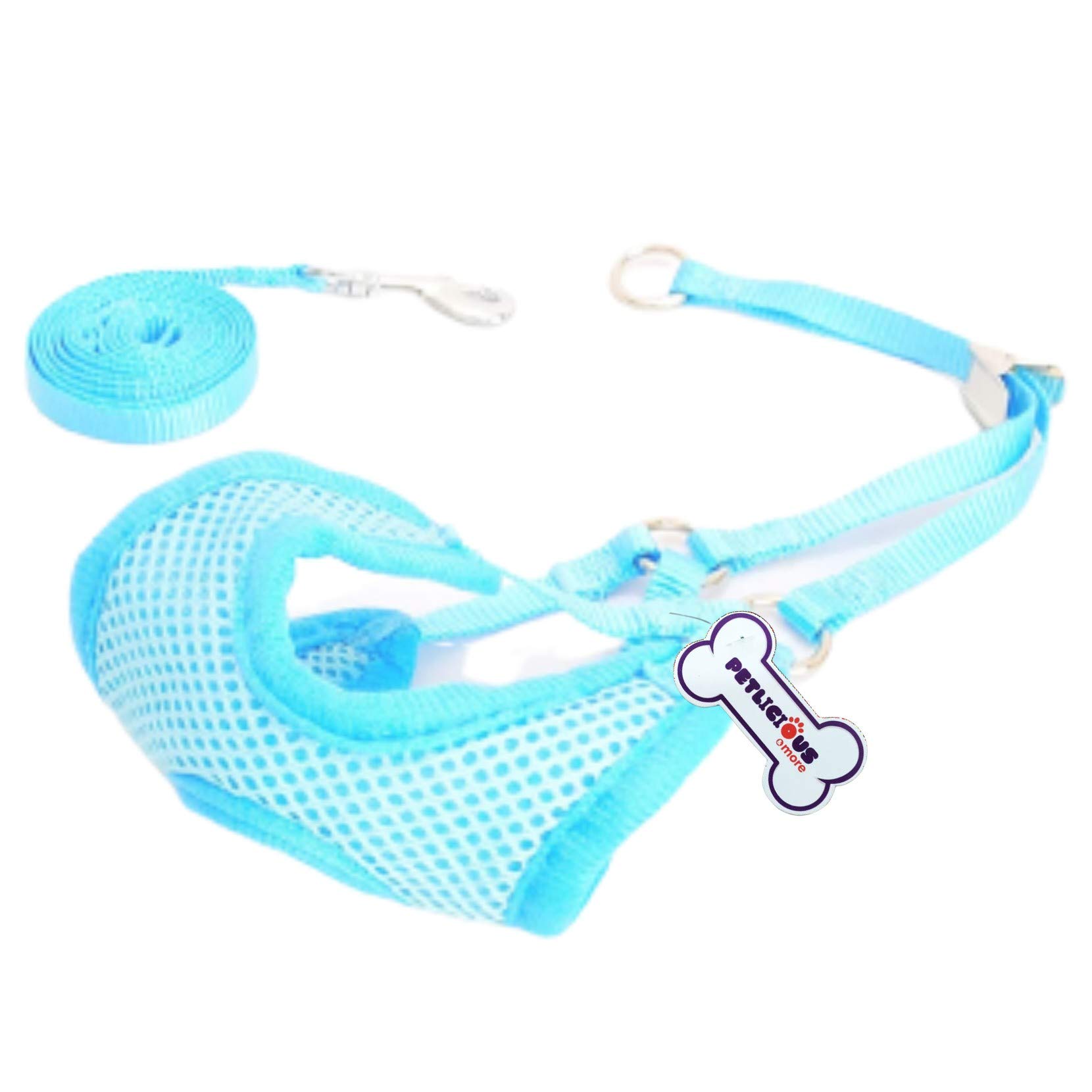 Petlicious & More Padded Harness for Small Puppy/Kitten/Cat - Sky Blue (B083HCR3N1) Amazon Price History, Amazon Price Tracker