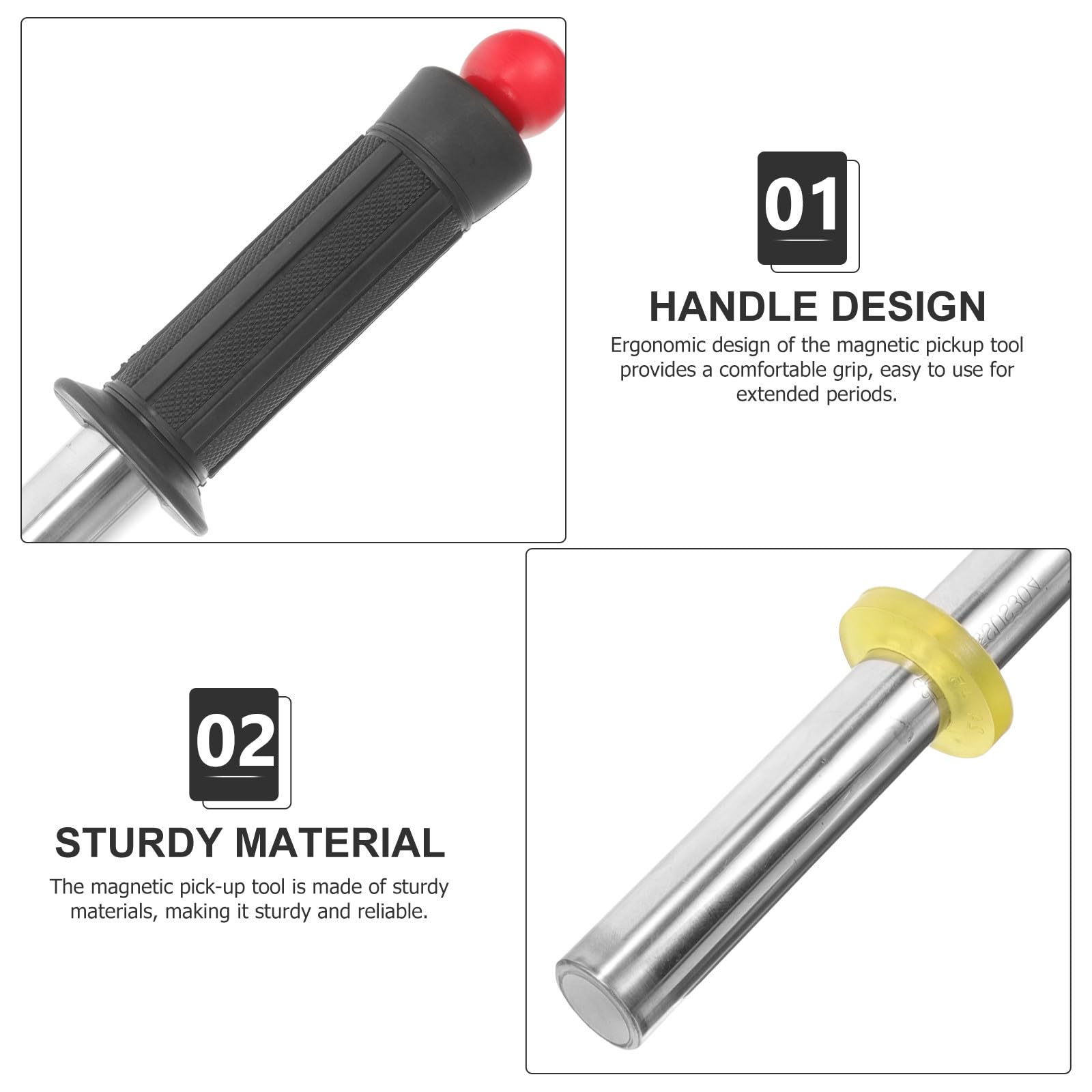 Herramienta de Recogida Imán Extensible Negra Compacta | Acero Inoxidable, Plástico y Magnet, Recoge Limaduras de Hierro, Uso en Taller Seco o Húmedo