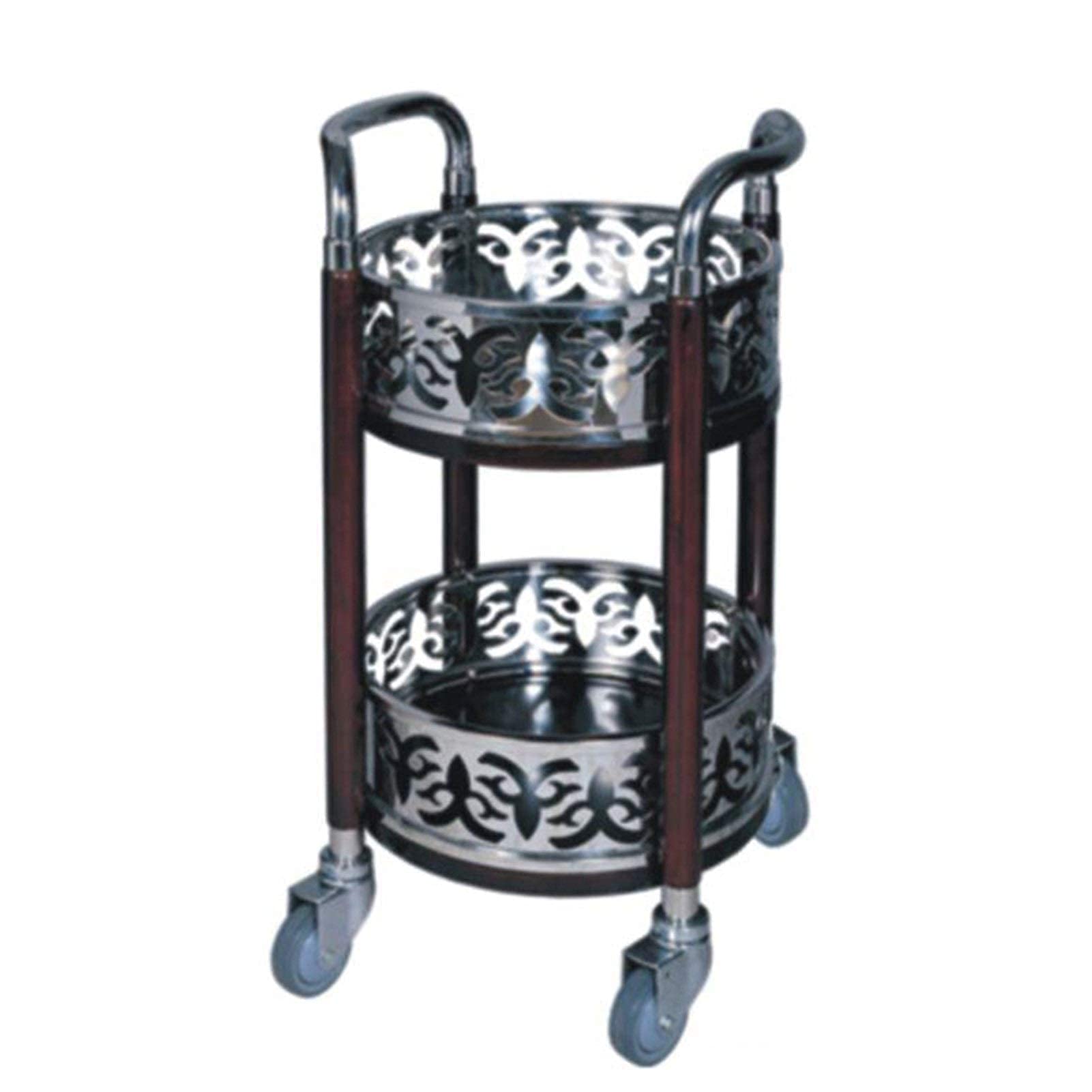MFRELMNZG Solid Wood 2 Tier Kitchen Bar Cart with Wheels Home Bar Serving Carts Storage Trolley
