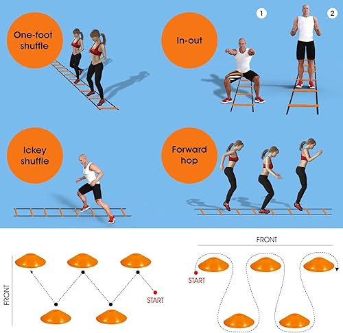 Miniatura 5 de Yes4All Hex Agility RingsSpeed Rings with Carrying Bag  Hexagon Rings Agility Hurdles for Agility Footwork Training