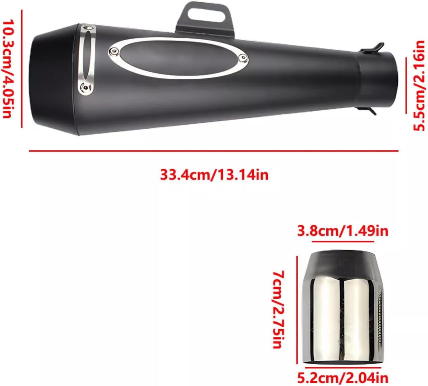 Motorcycle Exhaust Muffler Pipe DB Killer for Street/Sport Motorcycles and Scooters Slip Exhaust For GSXR 750 YZF R6(Matt black)