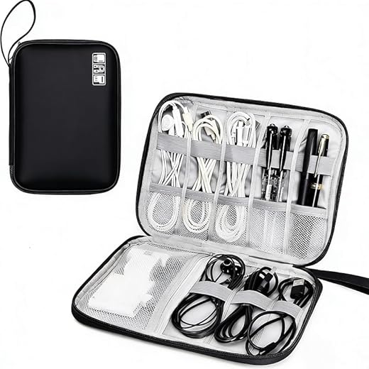 Travel Cable Organizer Bag, Electronic Accessories Case Portable Layer Cable Storage Bag for Cord,phone,Charger, Flash Drive, Phone, SD Card,Personal Items