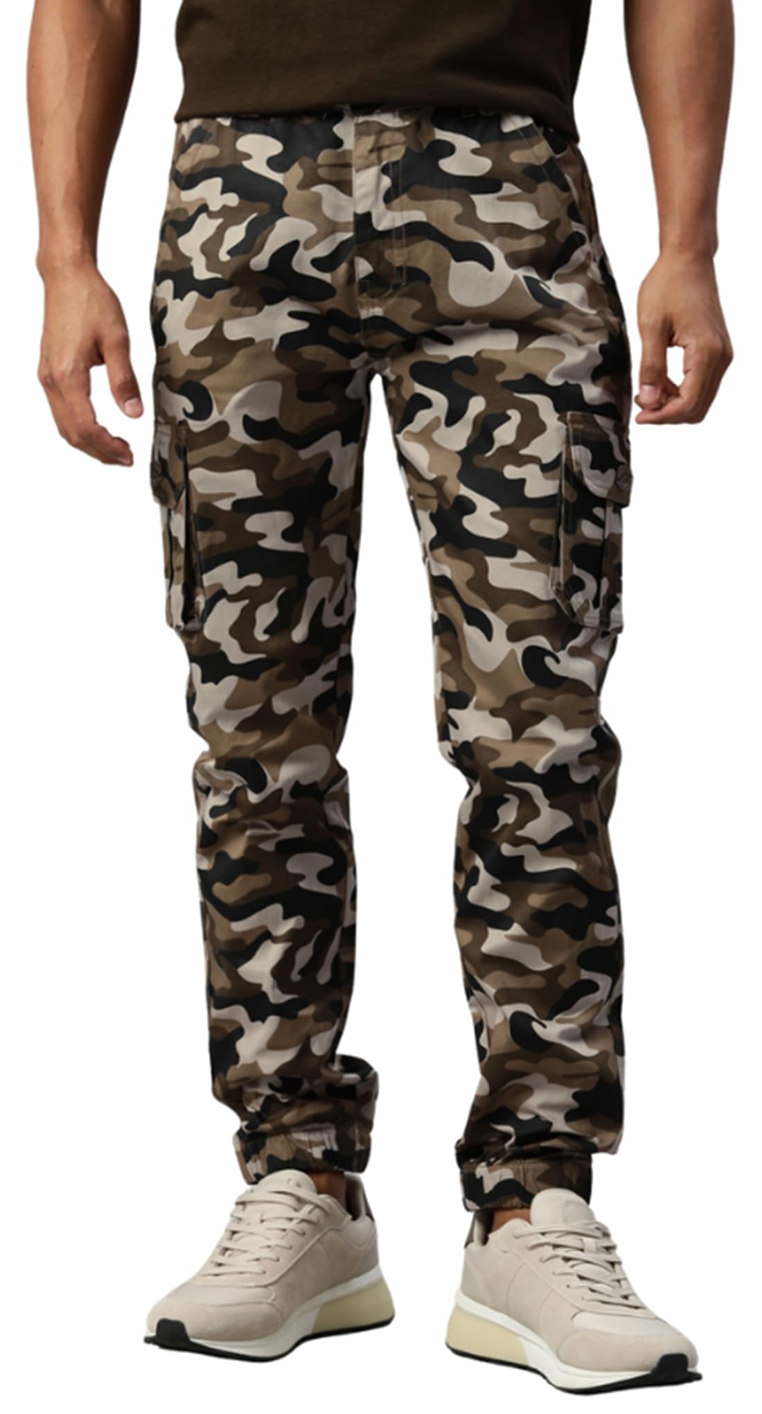 ADBUCKSMen's Camouflage Printed Cargos Style Joggers