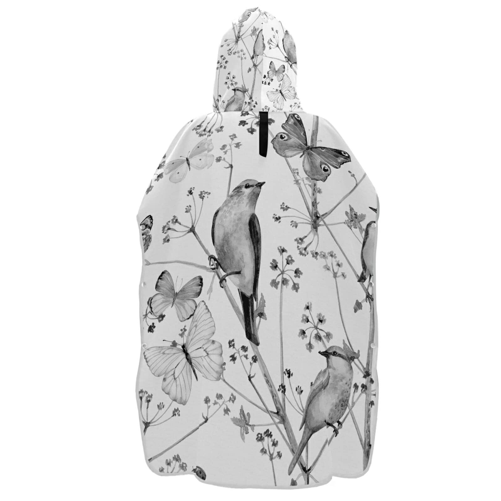Vintage-Surf-Poncho, nahtlos, mit Vögeln, Blumen und Schmetterlingen für Erwachsene, mit Kapuze und Tasche, schnell trocknender Bademantel, Mikrofaser-Handtuch für Badezimmer, Strand im Freien