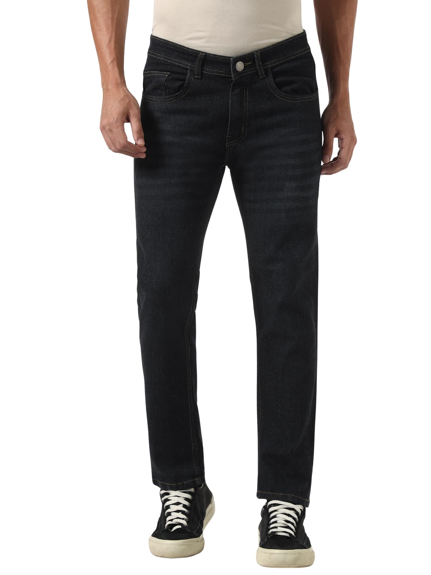 rusted pistol Men’s Slim Fit Stretch Jeans | Mid Rise Denim | All Day Comfort & Flexibility-picture-53