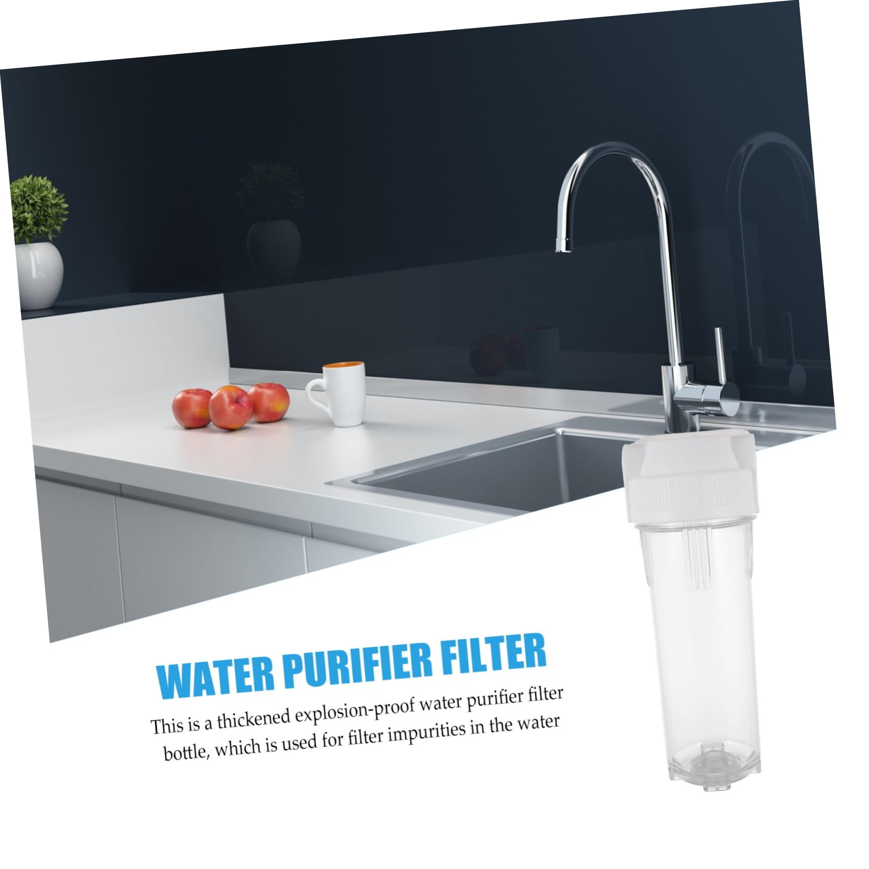 POPETPOP Bouteille de Filtration Eau avec Purificateur Eau Transparent pour Évier Robinet Cuisine