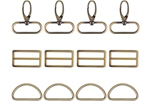 12Pcs Bronze Swivel Snap Hooks and D Rings for Bag, Purse, and Keychains (1.5 inch)