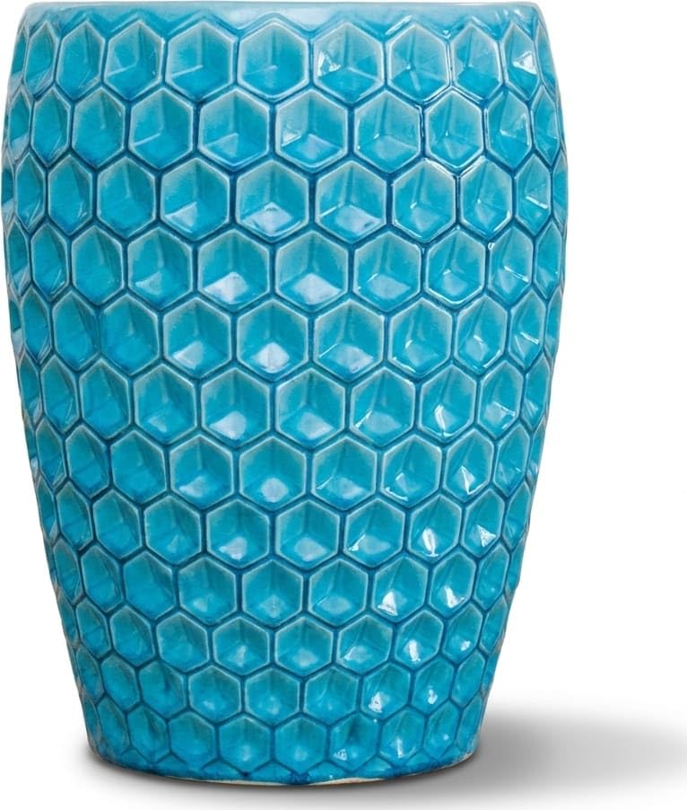 Provencelia Versailles Keramik Pflanzkübel Hellblau, Größe: XL - Durchmesser: 38 cm x Höhe: 54 cm, frostfest, handgemacht, mediterranes Pflanzgefäß für Garten Terrasse Balkon