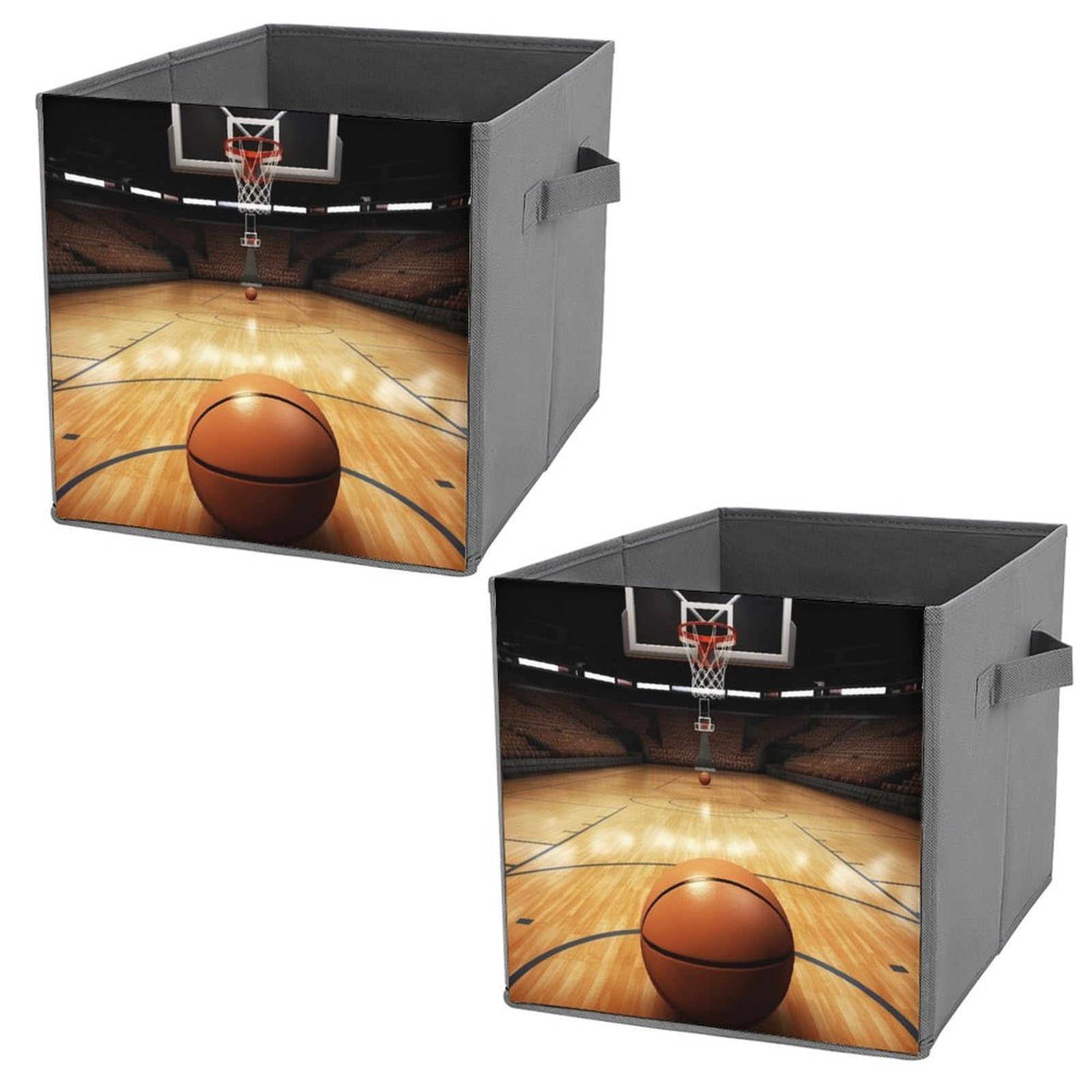 NONHAI Collapsible Storage Bins with Dual Handles Fabric Storage Basket Foldable Cubes Organizer Baskets Basketball Storage Boxes for Organizing Clothing Cube Storage Organizer Bins
