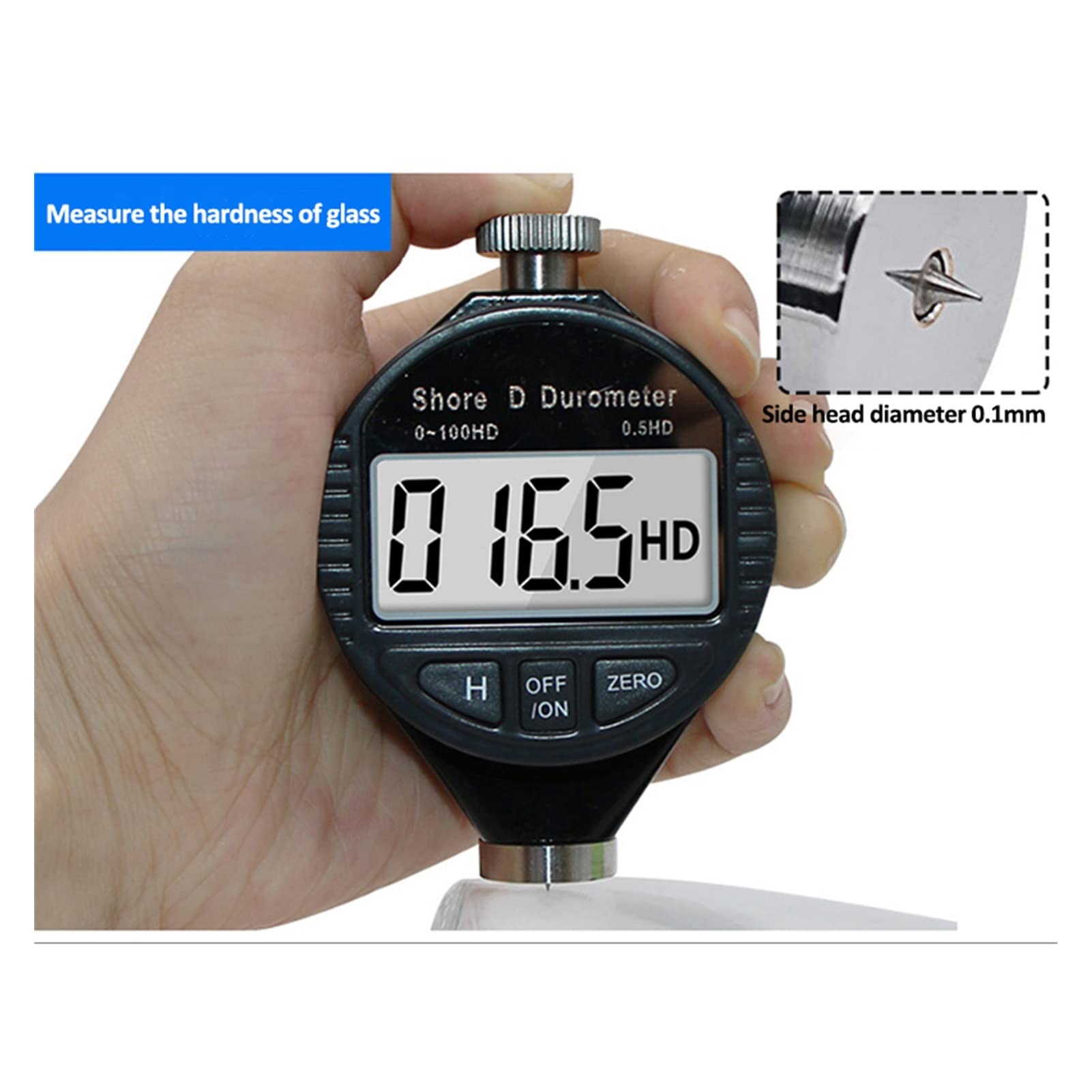 Härteprüfer, Digital Härte Durometer Tester Meter Shore 0-100 A/C D for Kunststoff-Ledergummi-Multi-Harz(0-100HC)