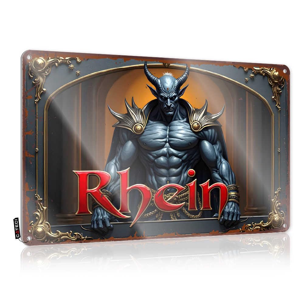 Fzfn Colour Funny Wall Art Bar Cart Decor Vintage Wall Decor | Rhein: The Majestic Demon Of Mythical Legend New Accessories For Dressing Home Decoration(20X30cm)