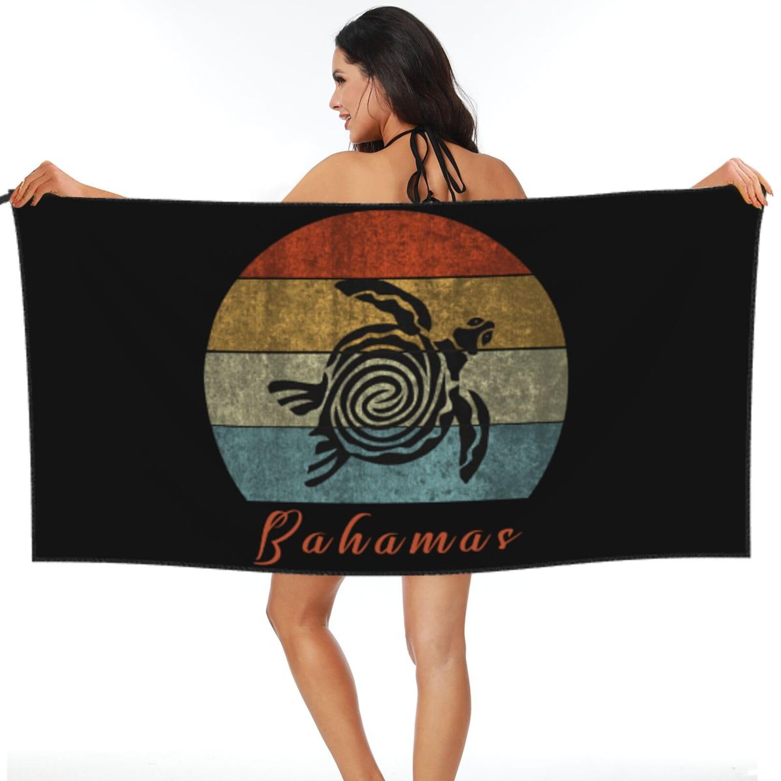 Serviettes Bahamas drap de plage sans sable ultra portable 80x130cm pour piscine et sauna