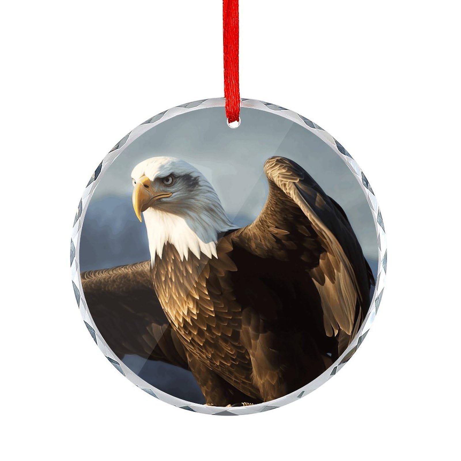 Fodpand Women's Style Eagle Round Glass Ornament Keepsake Gift Exchange Ideas Car Decor,Christmas Ornaments For Tree Window Garden Ornaments
