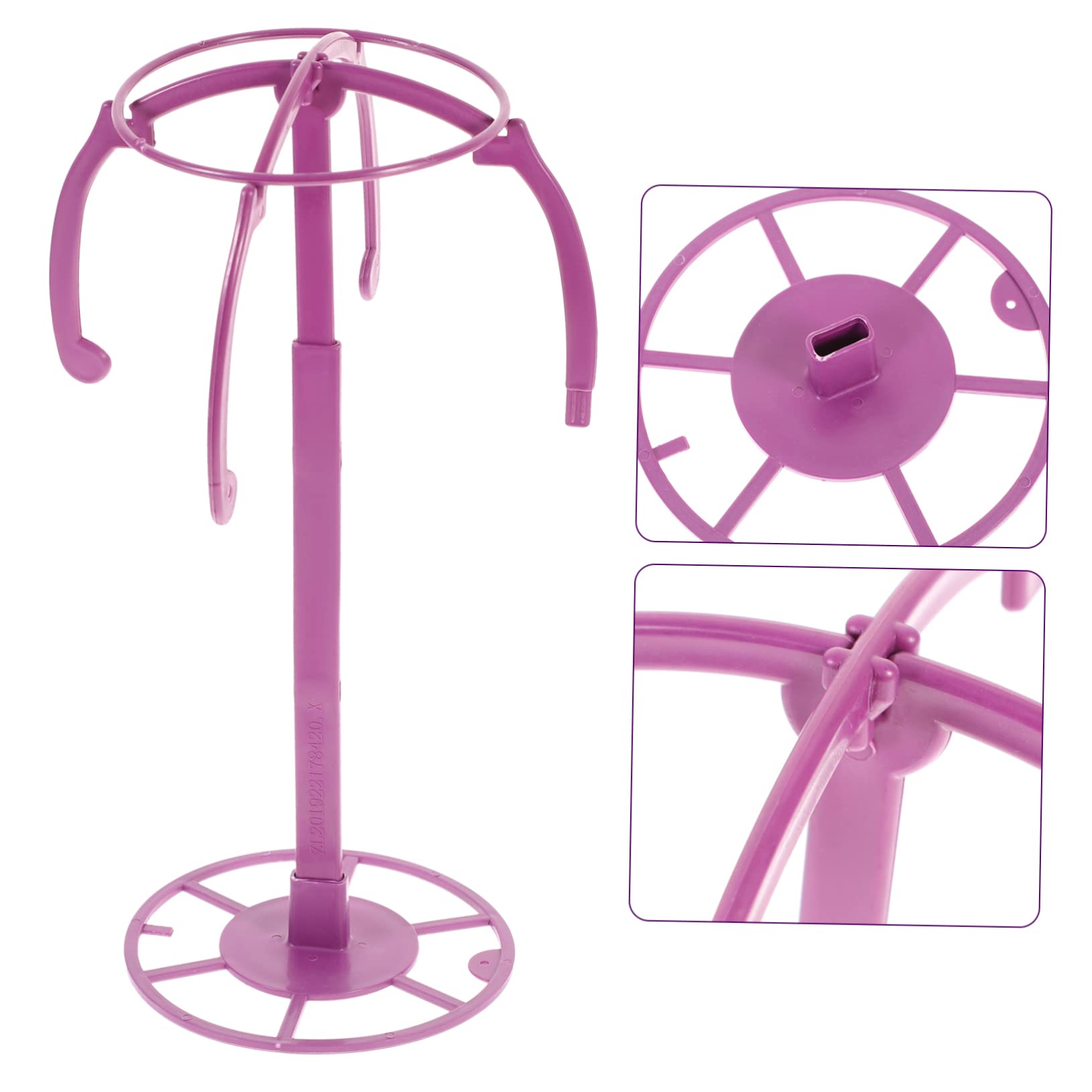 Healeved 3Pcs Collapsible Wig Stand Holder Durable Wig Dryer Display Rack for Hats Headpieces and Wigs Professional Multi Purpose Storage for Easy Styling and Care