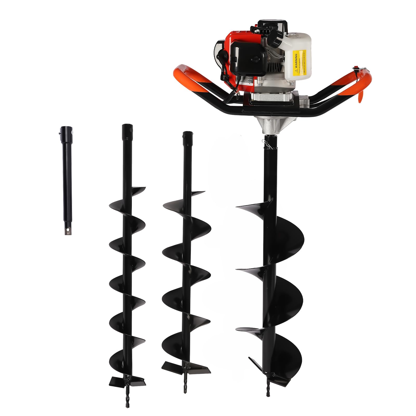 Levkitch 52Cc 2.3Hp - 4"6" 8" Drill Bits 2-Stroke Petrol Earth Drill 52Cc Auger Petrol Ground Fence Post Hole Digger With 3 * 80Cm Long Drills Bits Diameter 4" 6" 8" Solo Post Hole Borer