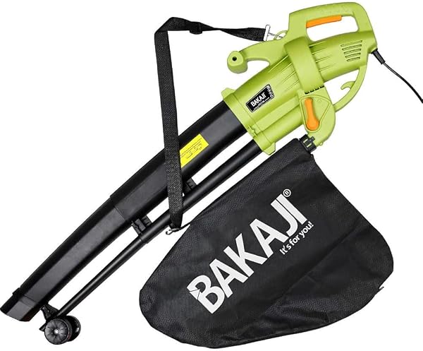 Aspirateur souffleur broyeur 3 en 1 électrique 3000 W, sac 45 l, 270 km/h, roulettes et bandoulière