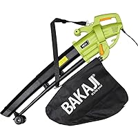 BAKAJI Aspirafoglie Elettrico da Giardino 3 in 1 Aspiratore Trituratore e Soffiatore