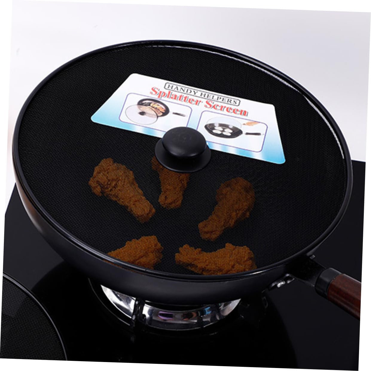 4 Piezas Cubierta a Prueba de sartén Inoxidable Pantalla de Salpicaduras Accesorios cocinita Cubierta Universal para Olla Tapa a Prueba de Aceite Olla de salvaguardia