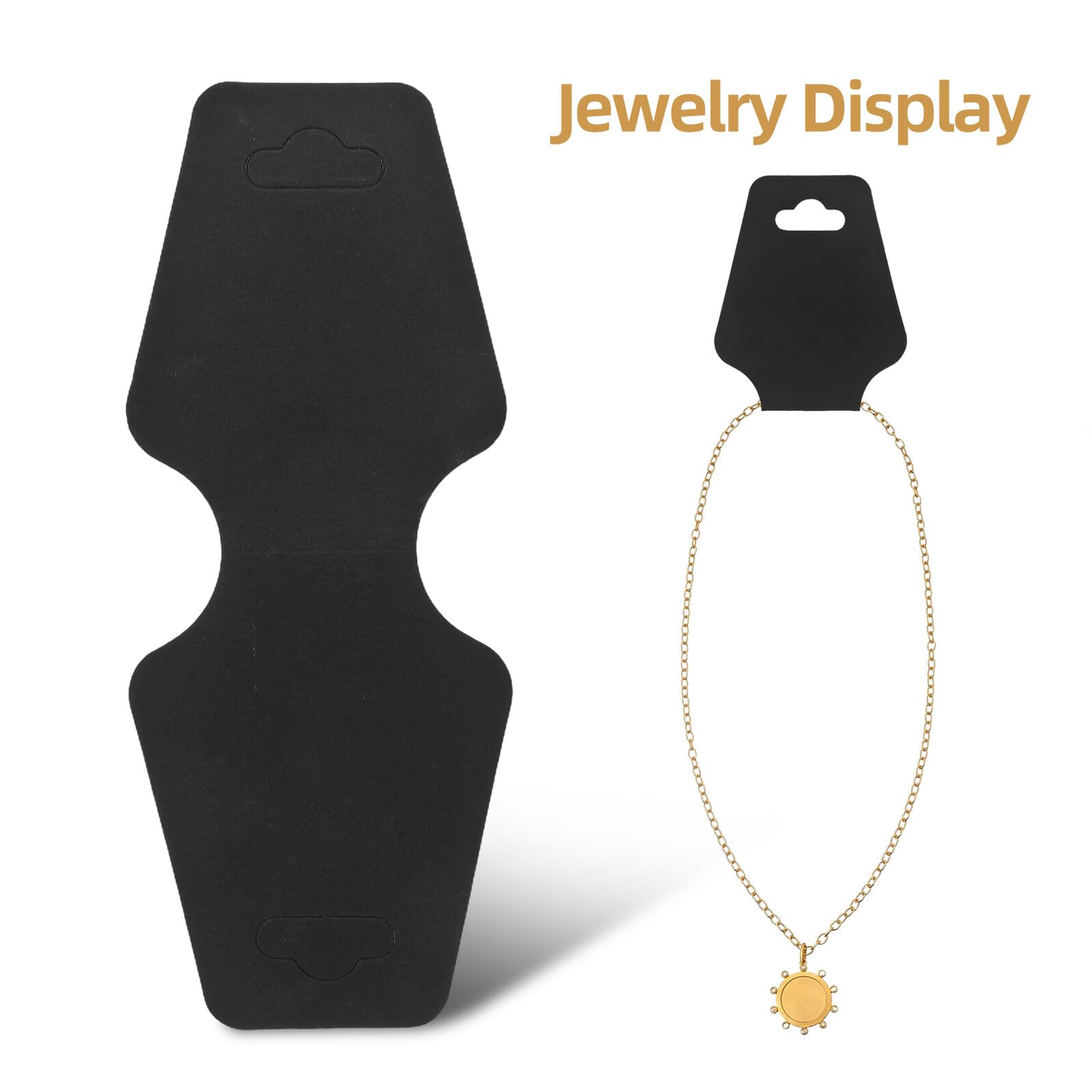 400 pièces Cartes Affichage Bijoux Kraft Autocollantes Cartes Pliées pour Bracelets et Colliers Supports Polyvalents avec Espace Vierge pour Personnalisation Présentation