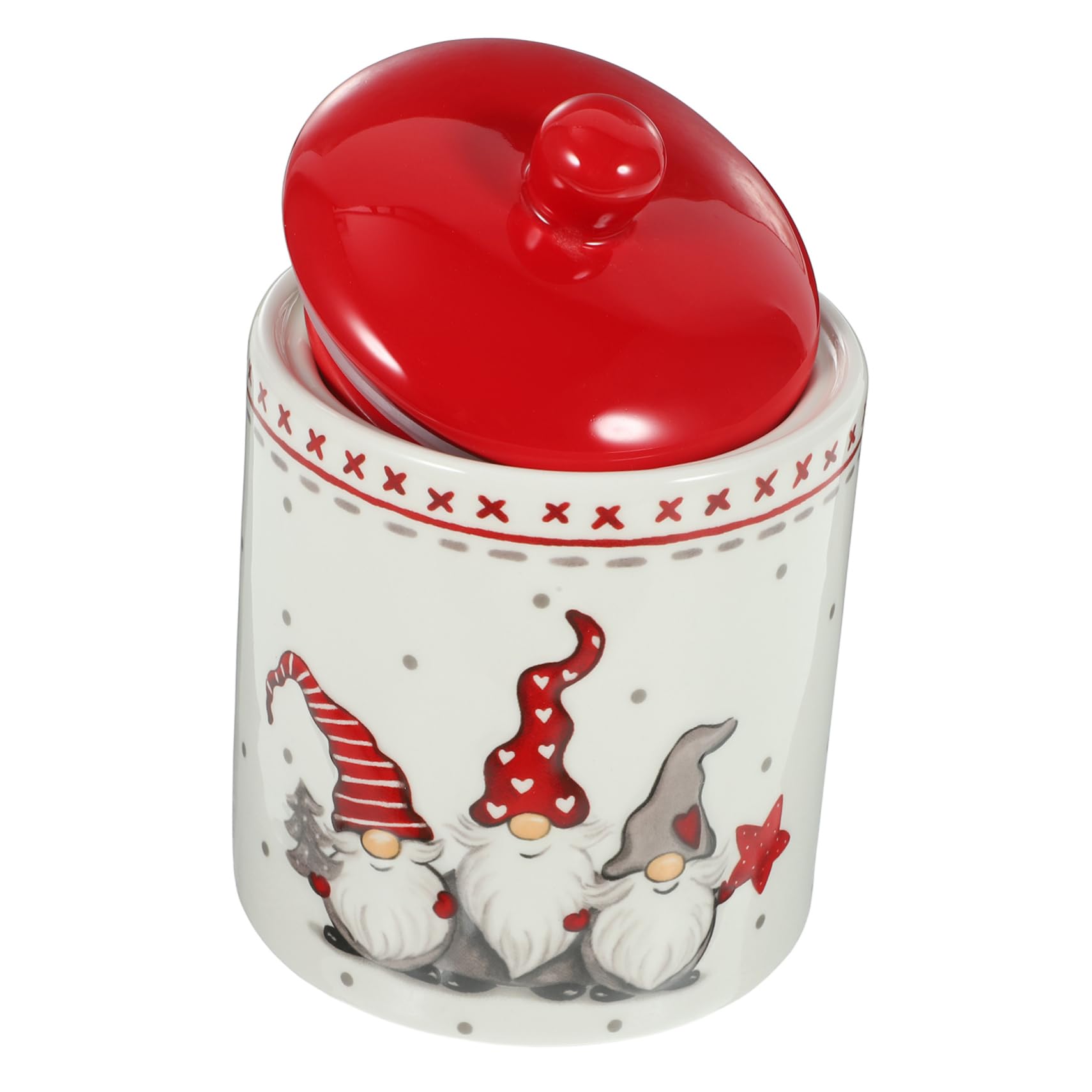 Barattolo Ceramico Natale Con Coperchio Contenitore Per Caramelle e Tè Idea Creativa Per Feste Resealabile e Decorativo Per Snack e Tè Sfuso