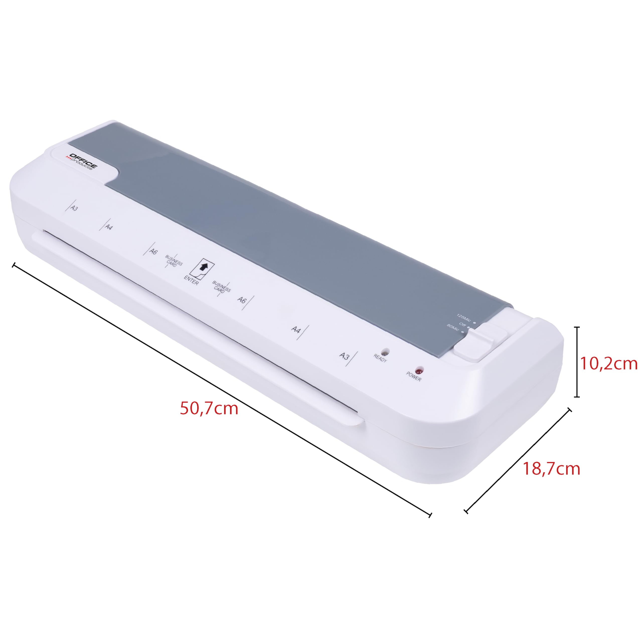 OFFICE PRODUCTS Plastificadora 332/Apto para Documentos A3/Laminadora Térmica Caliente/Velocidad de plastificado: 30cm/min/80 a 125 micrones/Calentamiento Rápido/Blanca/Colegio, Oficina y Hogar