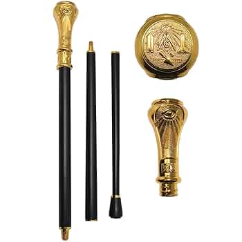 フリーメイソン　ロッジシンボル付き 杖 Amazon.co.jp: Treasure Gurus メイソンウォーキングスティック