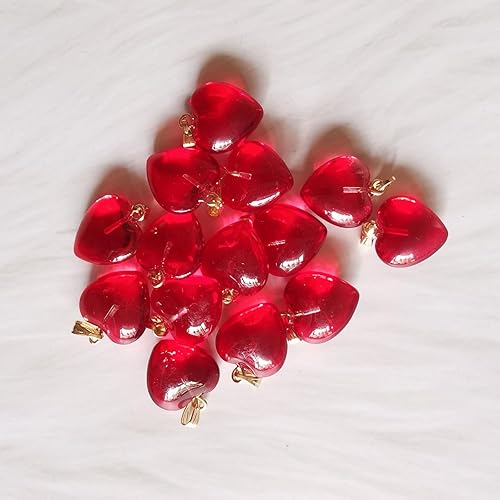 Miniatura 5 de 12 colgantes en forma de corazón, cuentas de cristal de cristal para hacer joyas, pulseras, aretes, collares, adultos, proyectos de manualidades,