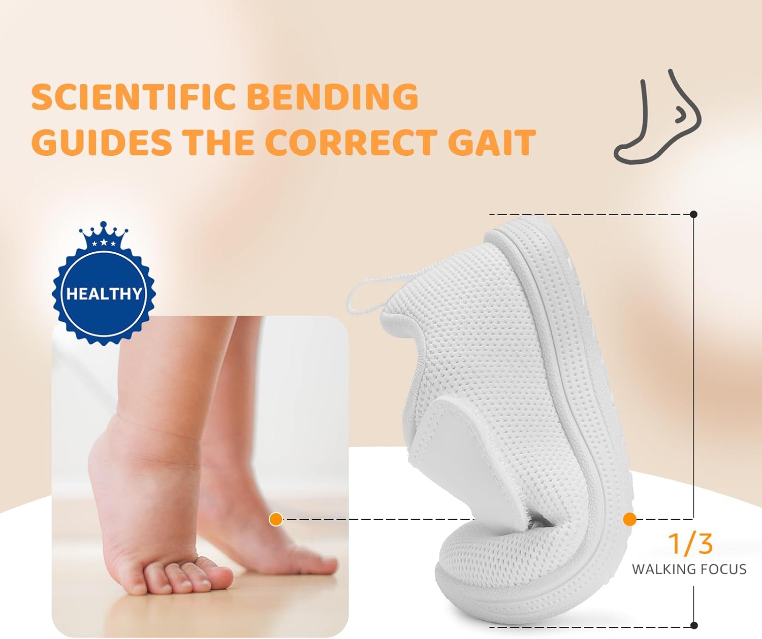 Toddler Wide Toe Box Shoes Girl Boy First Walking Sneakers Barefoot Non-Slip Infant Shoe All White Size 12-18 Months - Image 7