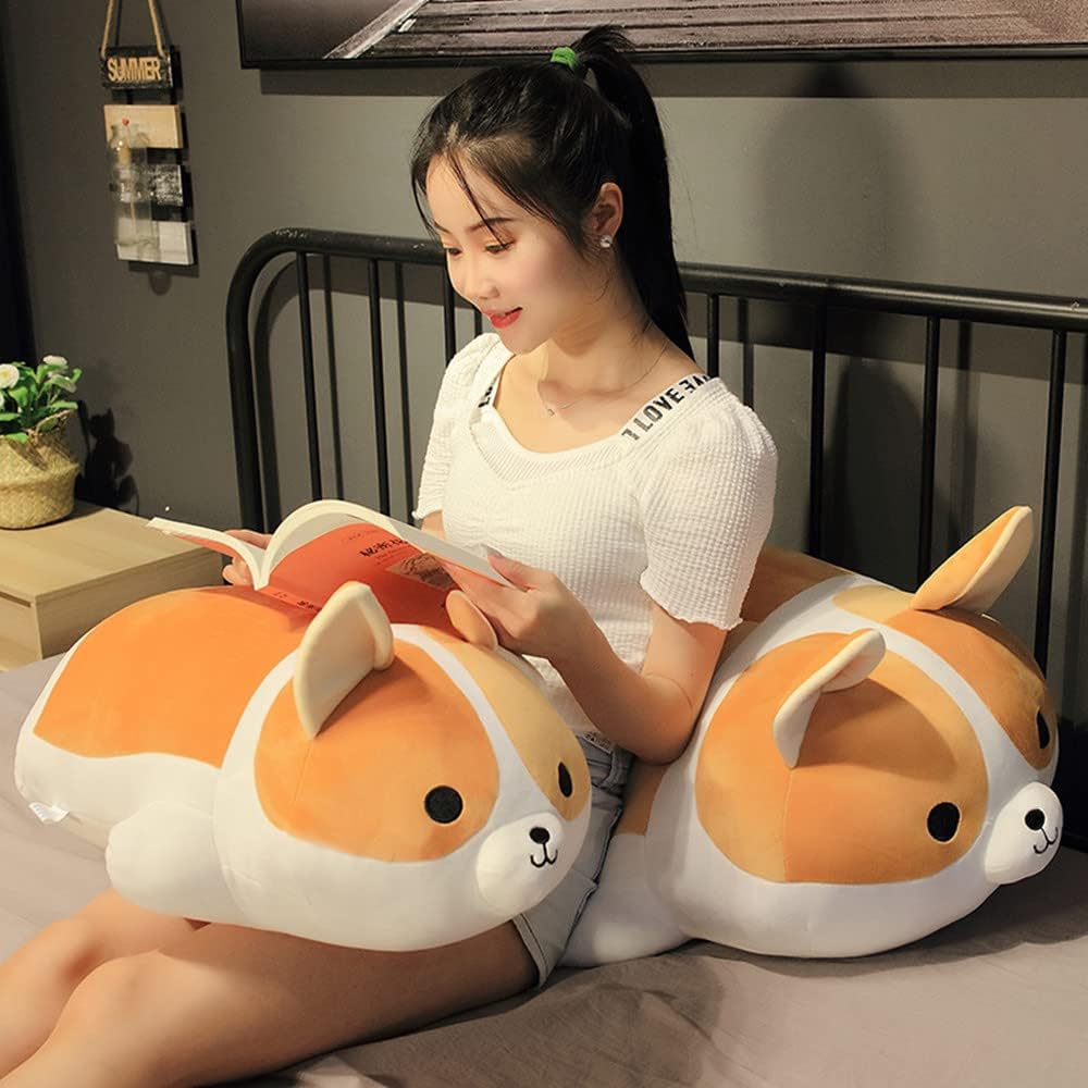Plush Corgi Dog Shiba Inu Plush Pillow Stuffed Animal Kids Plush Toy Pillow(Corgi,80cm/31.4in)