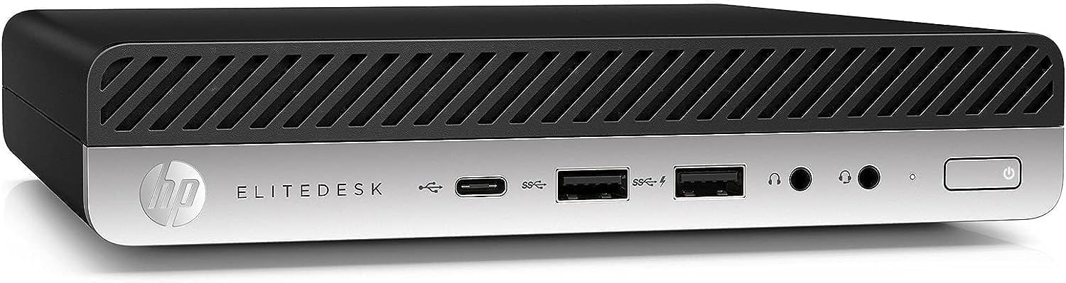 HP EliteDesk 800 G5 Mini PC de Escritorio, Intel Core i5-9500T, 16 GB de RAM, SSD de 256 GB, Wi-Fi, Bluetooth, Teclado QWERTY Estadounidense, Windows 11 Pro (Reacondicionado)