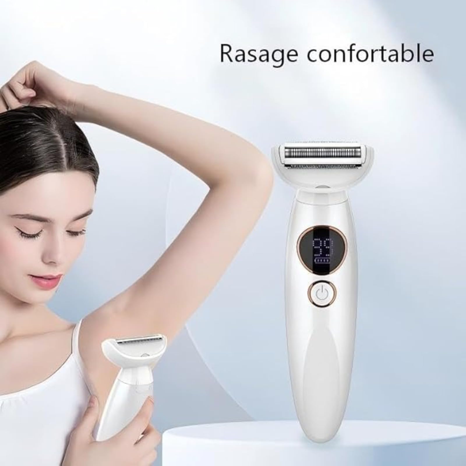 Rasoir Electrique Femme,Rasoir Elios Femme 5 En 1,Rasoir Femme,Épilateur Électrique avec Affichage LED et Chargement USB,IPX7 Étanche, pour Bikini,Aisselles,Jambes,Nez(Disponible en trois couleurs)