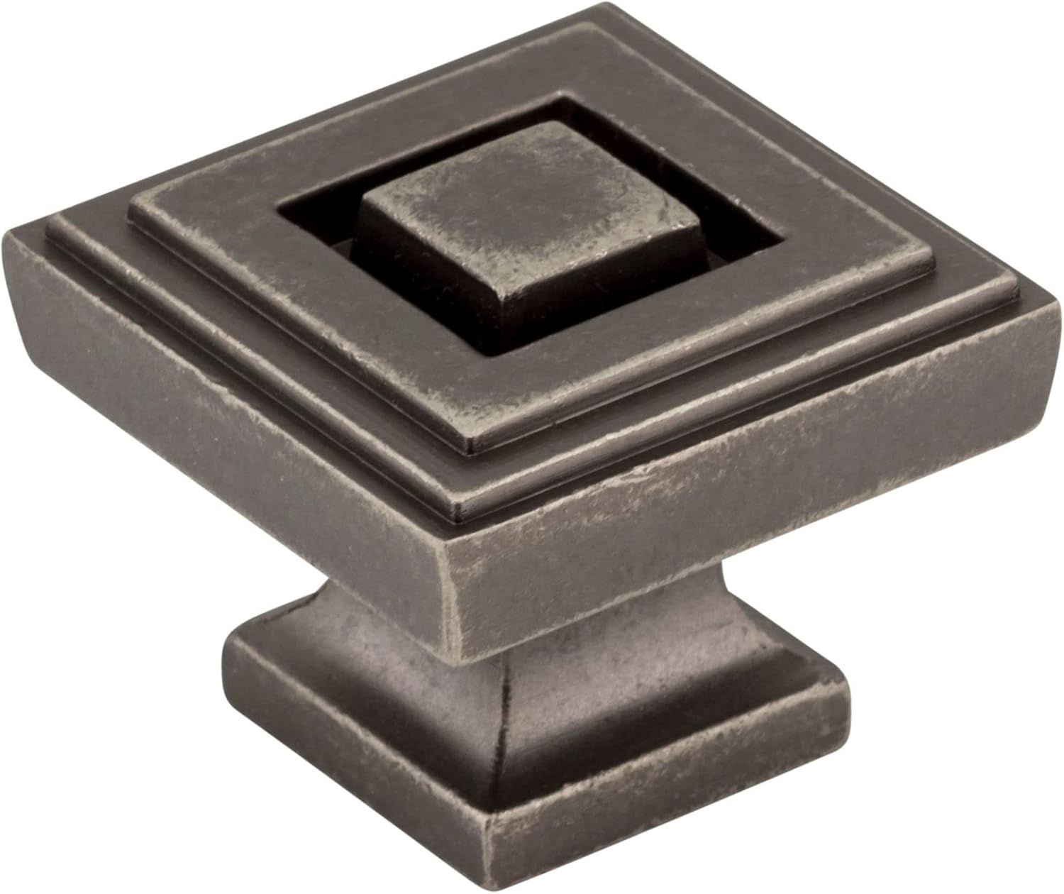 Delmar Cabinet Knob - 1 1/4 Square in Distressed Pewter