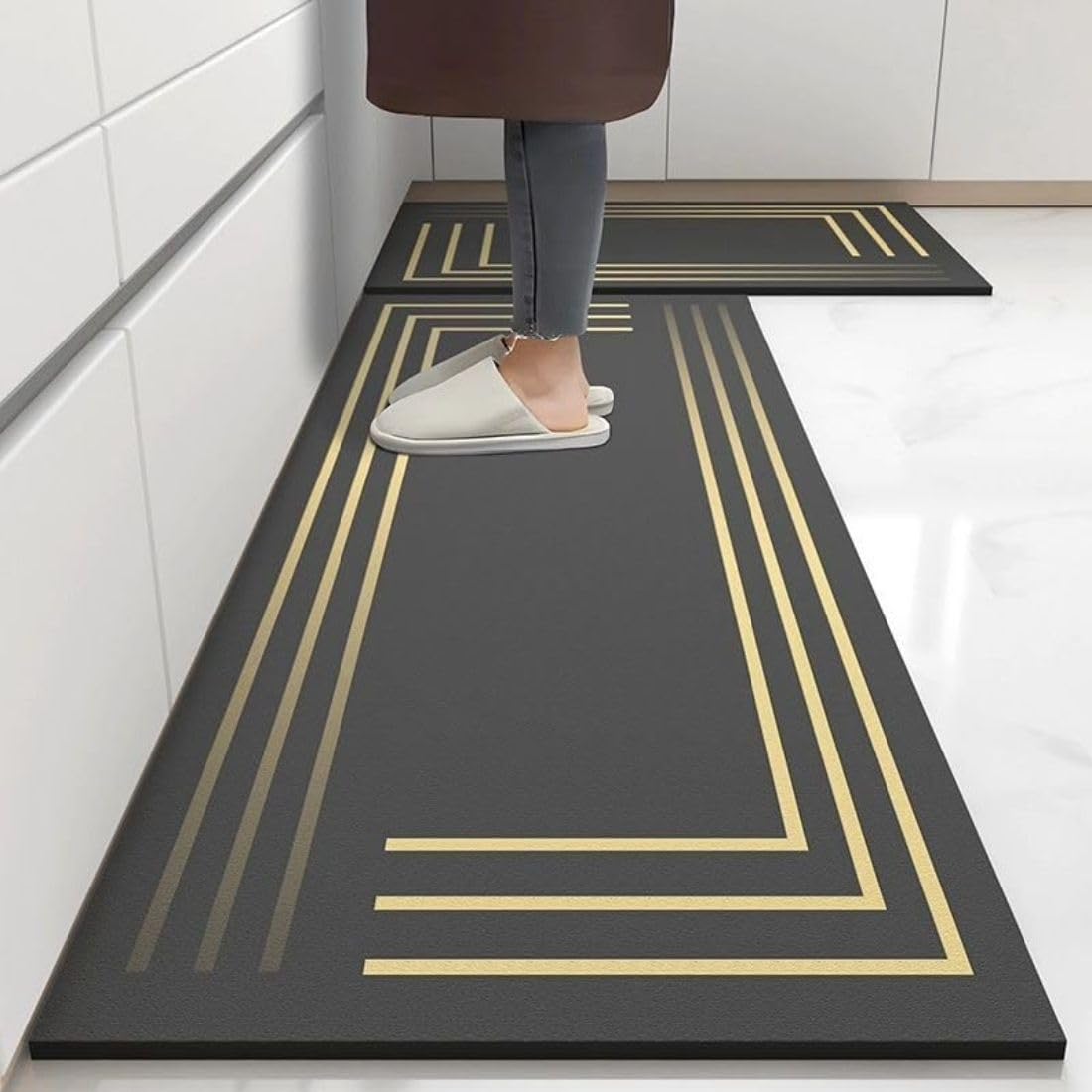 AFTIVO Kitchen Anti Slip Mat for Floor, Waterproof Washable Kitchen Mats, Non