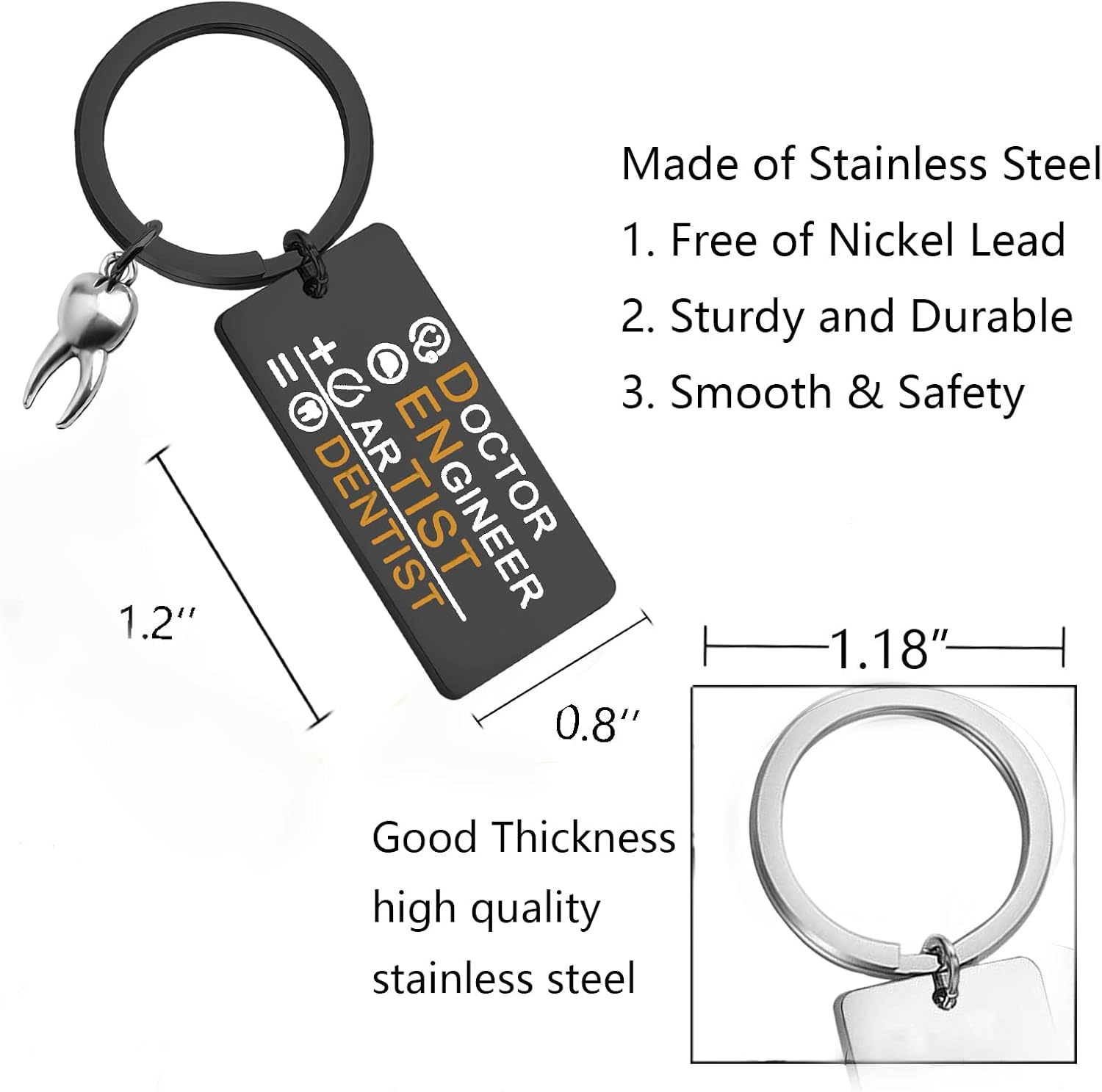 Miniatura 3 de WSNANG Divertido llavero de dentista higienista dental regalo de odontología joyería de ortodoncista regalos para estudiantes dentales regalos de