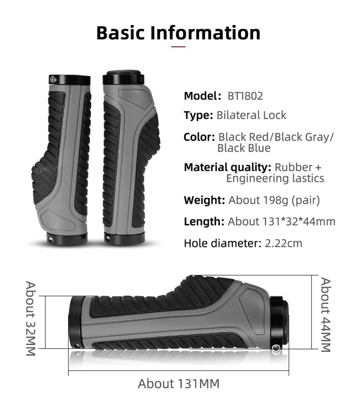 TRUSTTWO Adatto alle impugnature for biciclette Mtb Impugnature for manubrio in gomma a doppia serratura in bici da strada che assorbono le impugnature for bici morbide antisommossa BMX The New (Colo