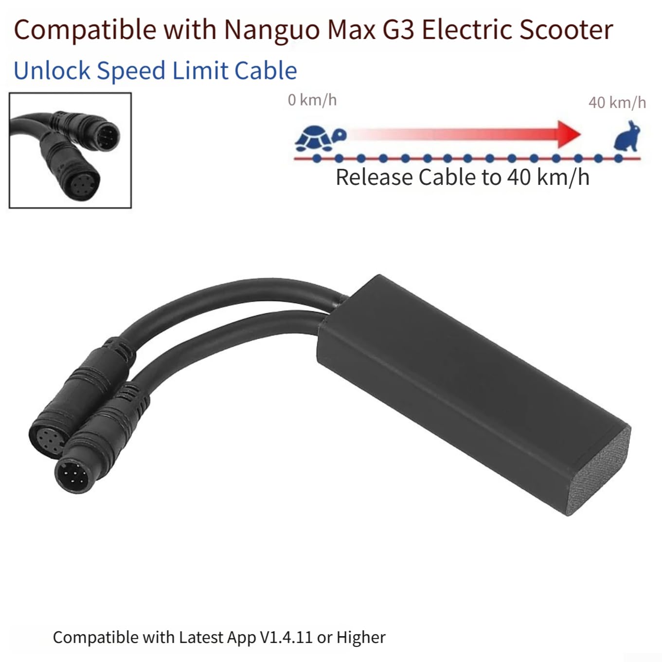 Câble de boost de vitesse pour scooter électrique Ninebot Max G3, contrôleur réglable jusqu'à 40 km/h, fil de mise à niveau prêt à l'emploi avec connecteurs résistants à l'abrasion, version européenne