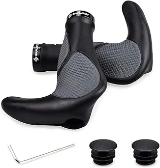SAPLIZE Bike Handlebar Grips, Multi Colors/Design Optional, Ergonomic Design, Aluminum Double Lock-on, Mountain Bike Grips, MTB BMX Downhill Foldable Urban Bicycles Grips, Scooter Grips