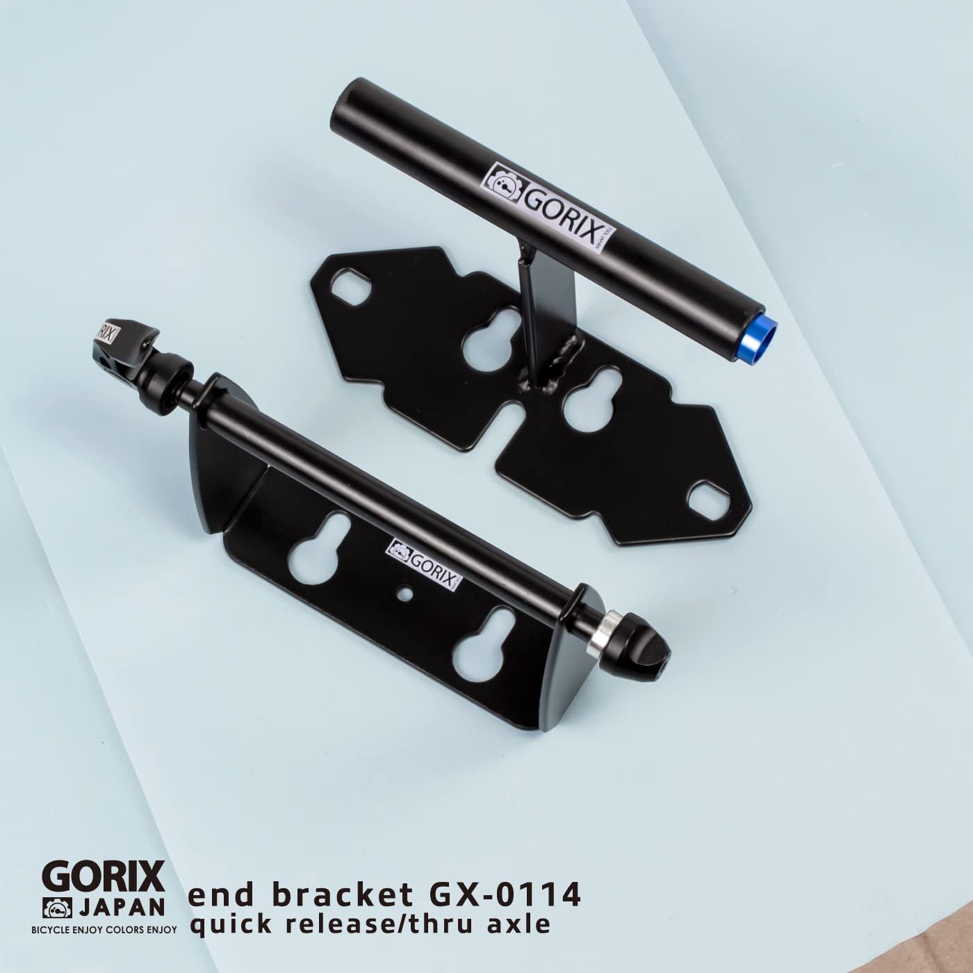 GORIX Fahrrad-Hinterradgabel-Montagestander, Autotrager, Aufbewahrung, LKW, Strase, Mountainbike (GX-0114) (Steckachse 12/15 mm (Mattschwarz))