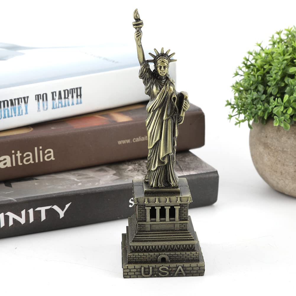 Modello in Metallo Statua della libertà America, 15 Cm/5,9 Pollici Statua della libertà in Metallo Modello di Edificio Home Office Desk Decorazione Artigianato Kit