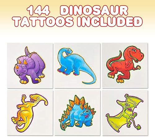 Miniatura 2 de ArtCreativity Dinosaur Tattoos for Kids, Bulk Pack of 144, Non-Toxic 2 Inch Temporary Dino Tats, Dinosaur Birthday Party Favors and Supplies, Goodie