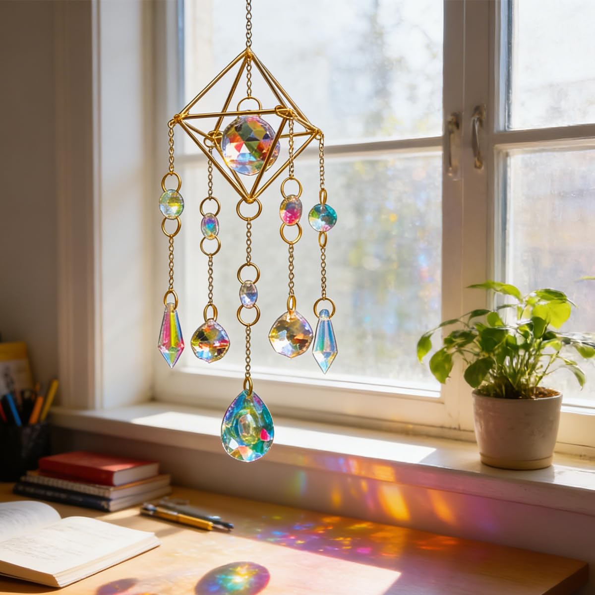 400PCS Atrapasoles Cristal Colgante,Suncatcher Colgantes Cristal Suncatcher Ornamento Colgante para Muebles del Hogar, Oficinas, Ventanas de Jardín Fiesta Boda Decoración