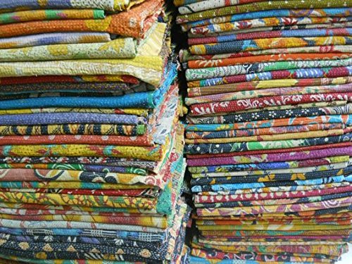 Vedant Designs 5 Pieces Vintage Blanket Wholesale Kantha Lot Indian Quilts Throw Hippie Bohemian Bedspread Old Saree Vintage Kantha