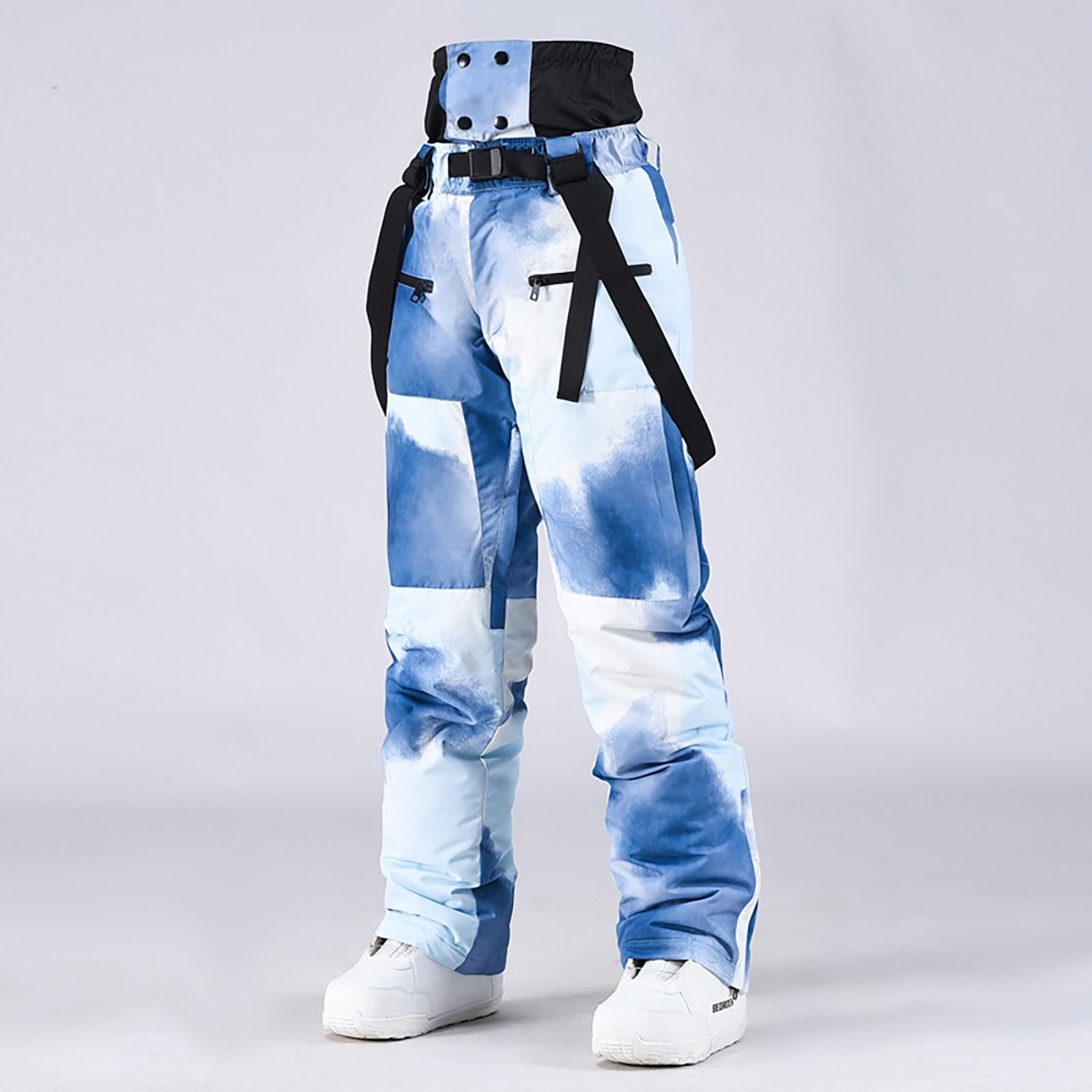 Sunnyuk Pantaloni Neve Uomo Tuta Elasticizzati Impermeabile Salopette Montagna Taglie Forti Pantaloni Termici Snowboard Pantalone Invernale da Neve Sci Curvy