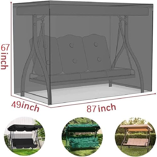 Miniatura 2 de ZHTMFYZ Cubierta de columpio para patio al aire libre, cubierta de hamaca de 3 plazas triple, cubierta de columpio de jardín, cubierta de silla
