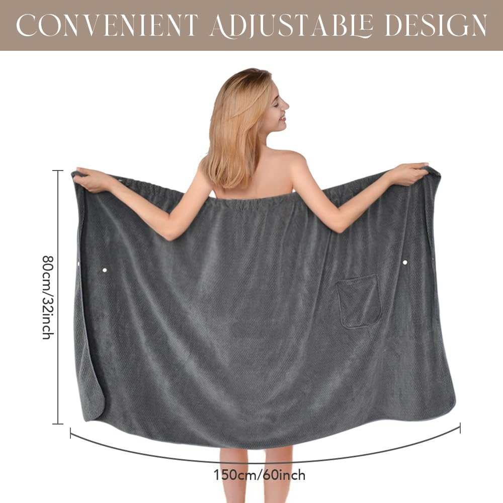 SINLAND Women's Microfiber Bath Wrap Body Towel
