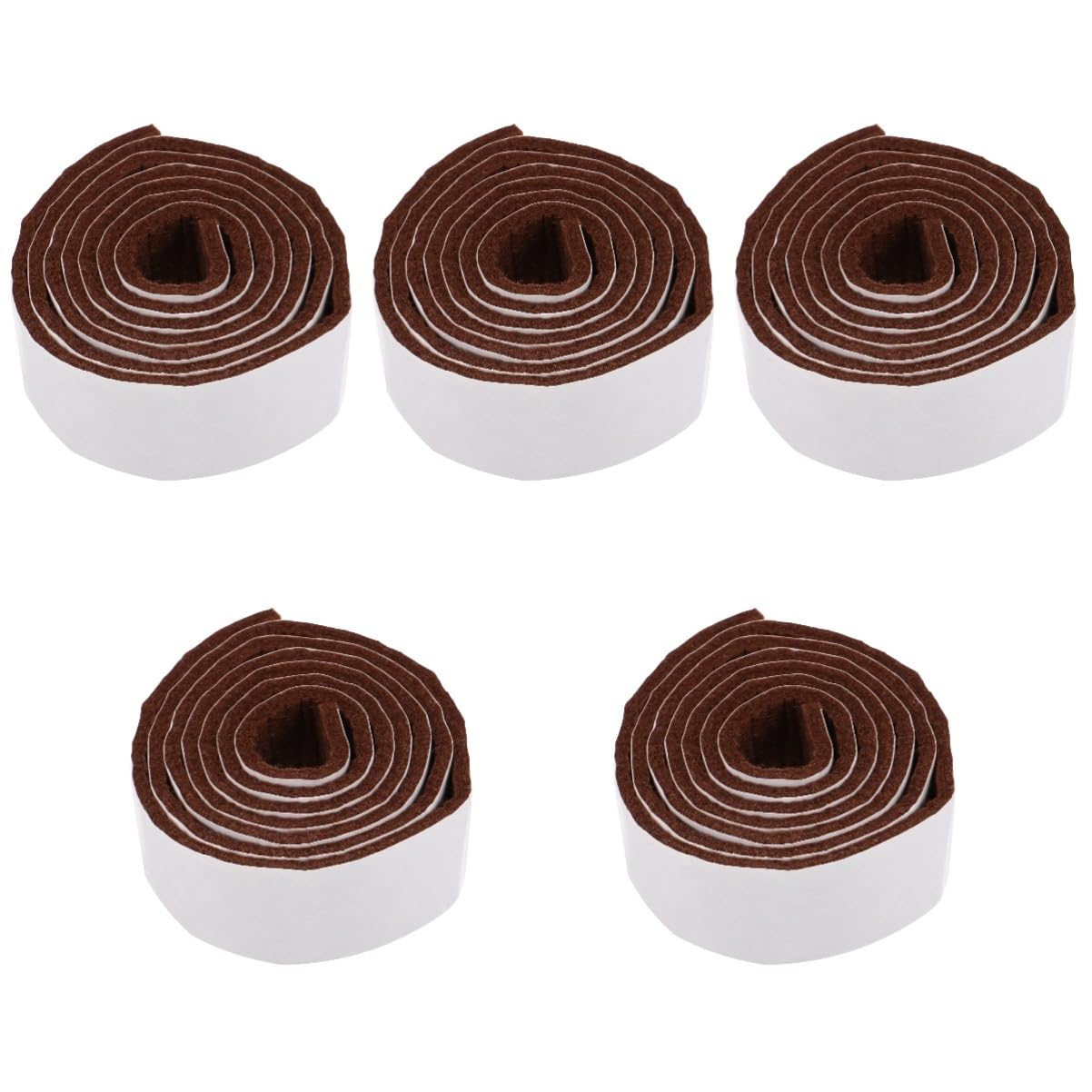Almohadillas autoadhesivas para muebles, 5 rollos de alfombrillas protectoras para sillas, cojines de madera dura, protectores de patas de silla de fieltro marrón, cojines antideslizantes y duraderos
