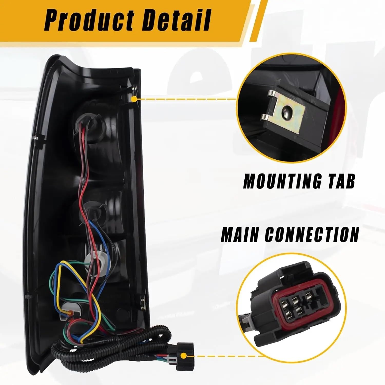 Piloto Trasero Auto Luz Trasera Compatible con 03-06 para Silverado 1500 2500 3500 Sierra Un par de lámparas Freno luz