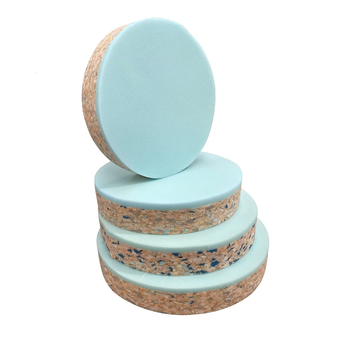 TOP STYLE COLLECTION High Density Ultra Firm Recon Foam With High Density Blue Thick Bonded Layer Round Shape Cushion Seat Bar Seats Pads Seat Stool 2.5" Thick Ask Custom Size (10" x 10")