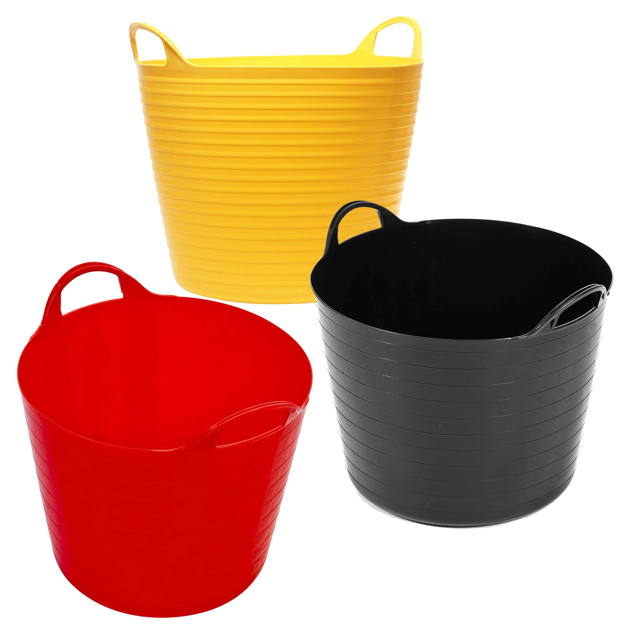 3 or 6 Mixed 40 Litres Strong Robust Flexi Tubs